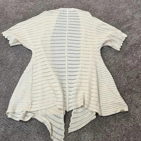 Anthropologie Guinevere Womens Open Cardigan Cashmere Organic Autumn Cream Sz M - Picture 10 of 12